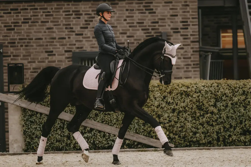 Velvet PEARLS Dressage Saddle Pad | Soft Rose