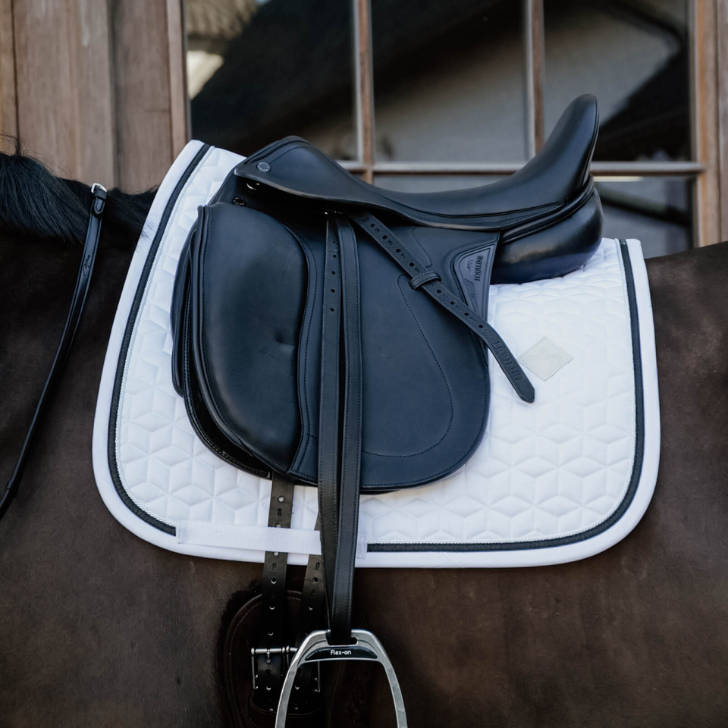 Tapis de selle dressage Glitter Rope | Blanc + couleurs