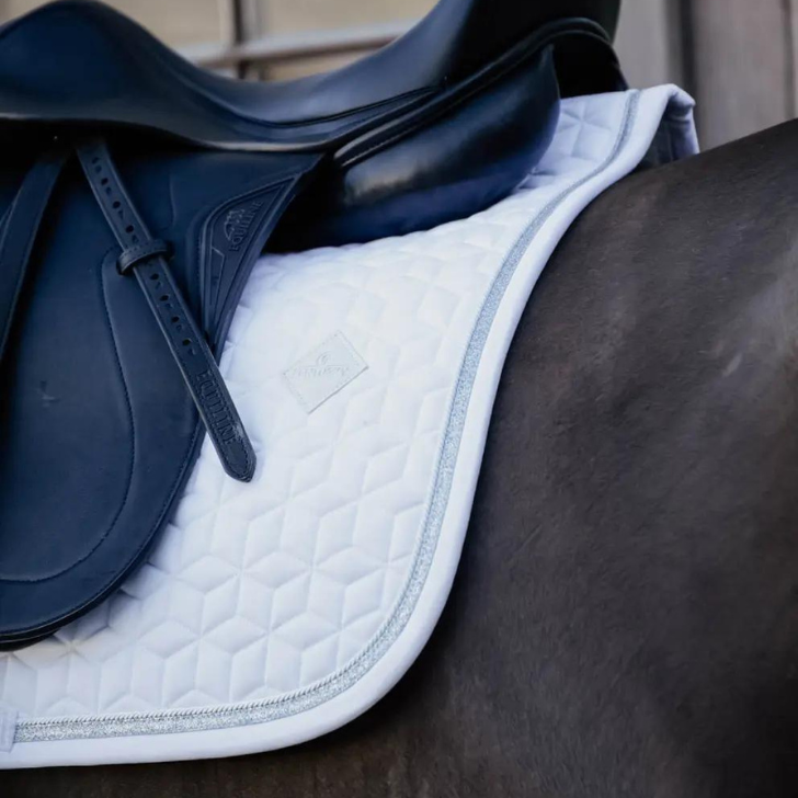 Tapis de selle dressage Glitter Rope | Blanc + couleurs