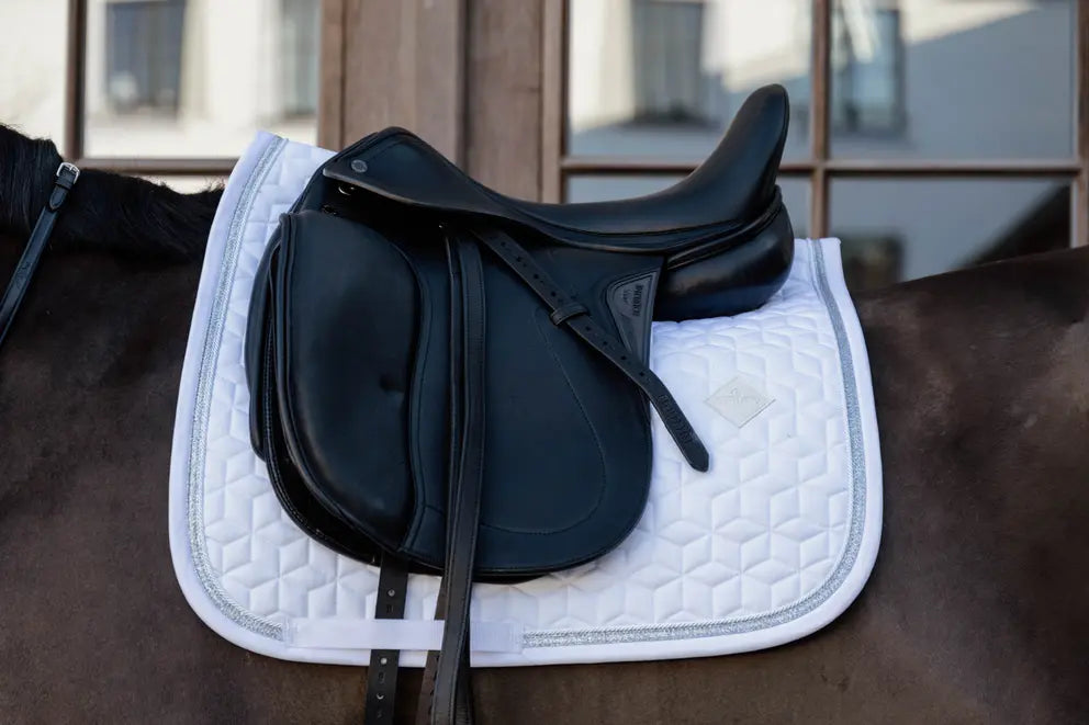 Tapis de selle dressage Glitter Rope | Blanc + couleurs