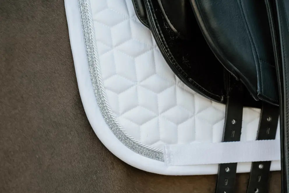 Tapis de selle dressage Glitter Rope | Blanc + couleurs