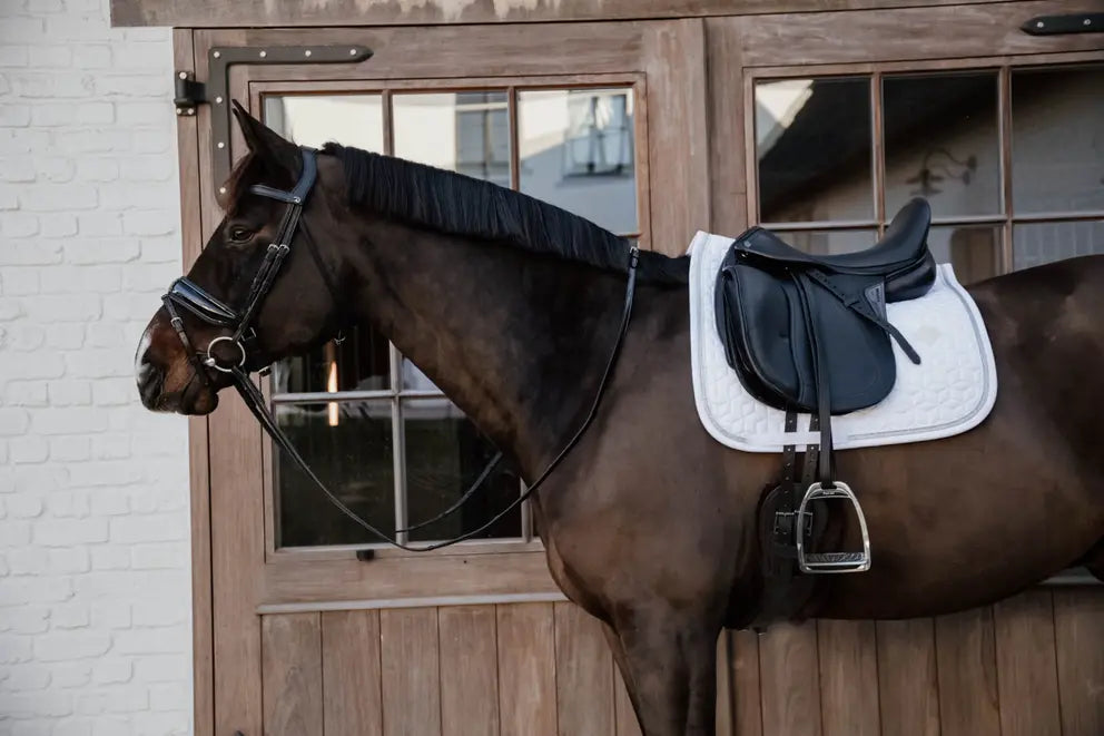 Tapis de selle dressage Glitter Rope | Blanc + couleurs