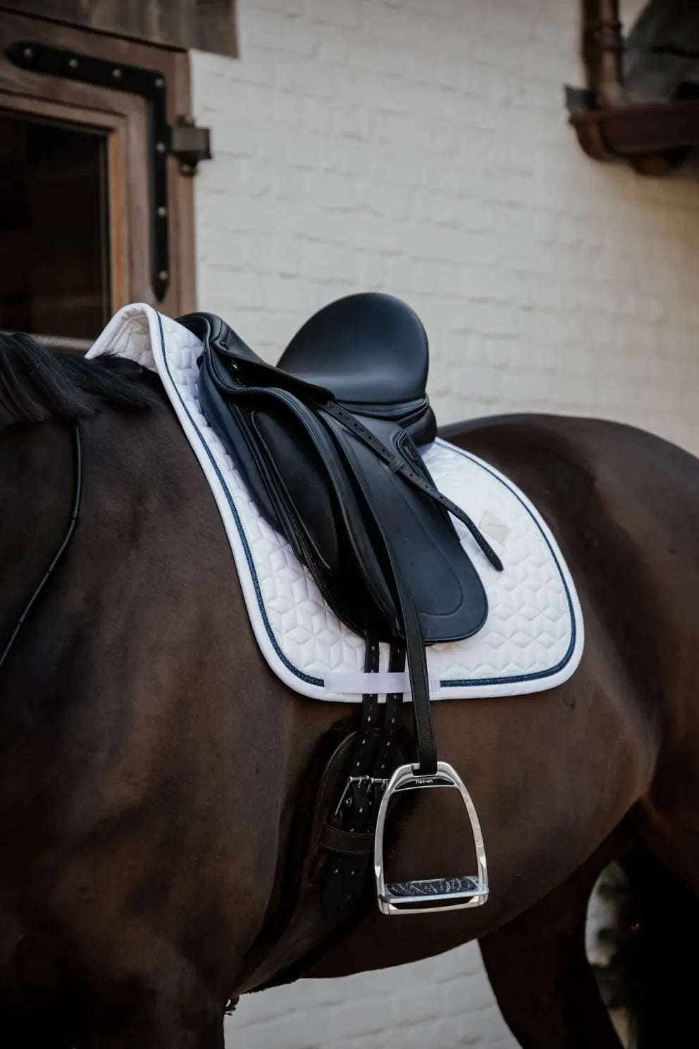 Tapis de selle dressage Glitter Rope | Blanc + couleurs
