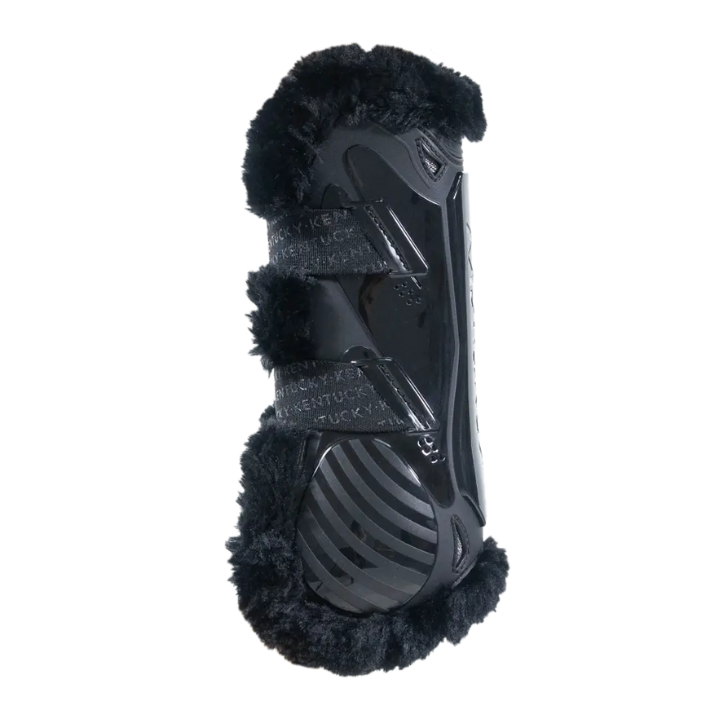 Vegan Sheepskin Tendon Boots Bamboo Elastic | Black