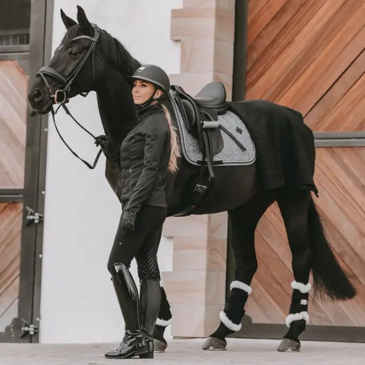 Pied-de-Poule Dressage Saddle Pad | Black