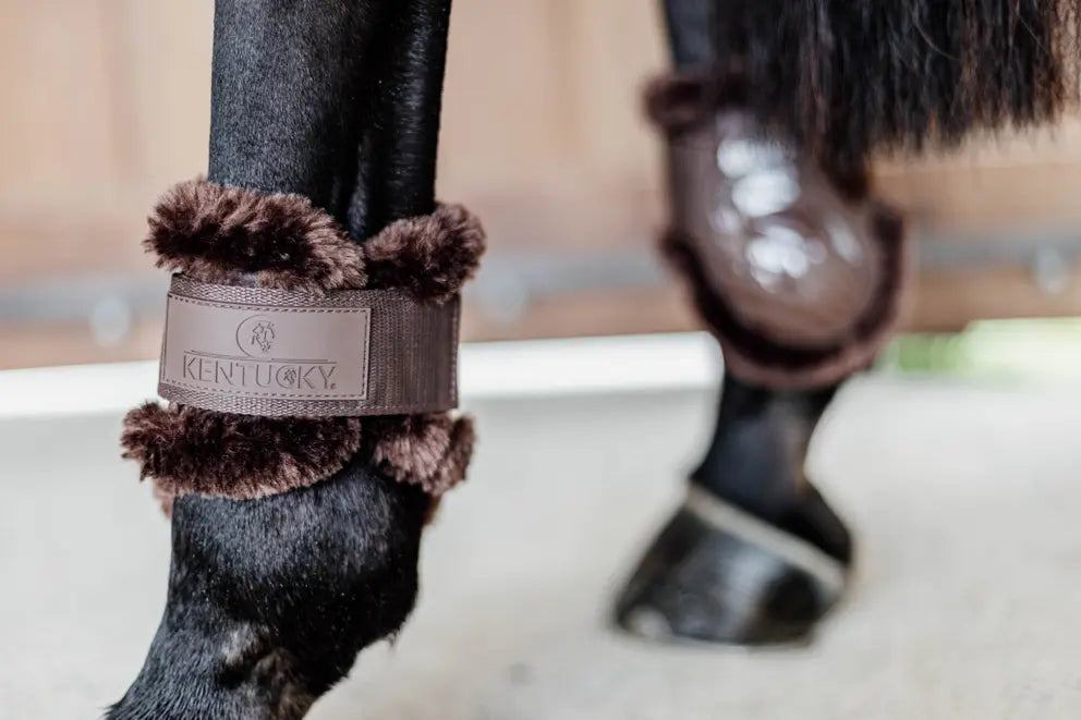 Vegan Sheepskin Young Horse Fetlock Boots | Brown