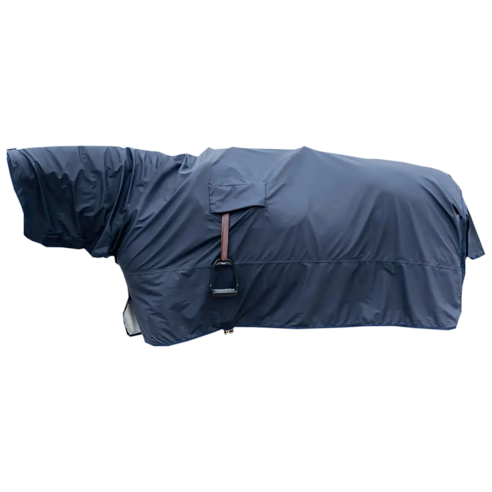 Horse Raincoat HURRICANE with stirrups holes | Navy