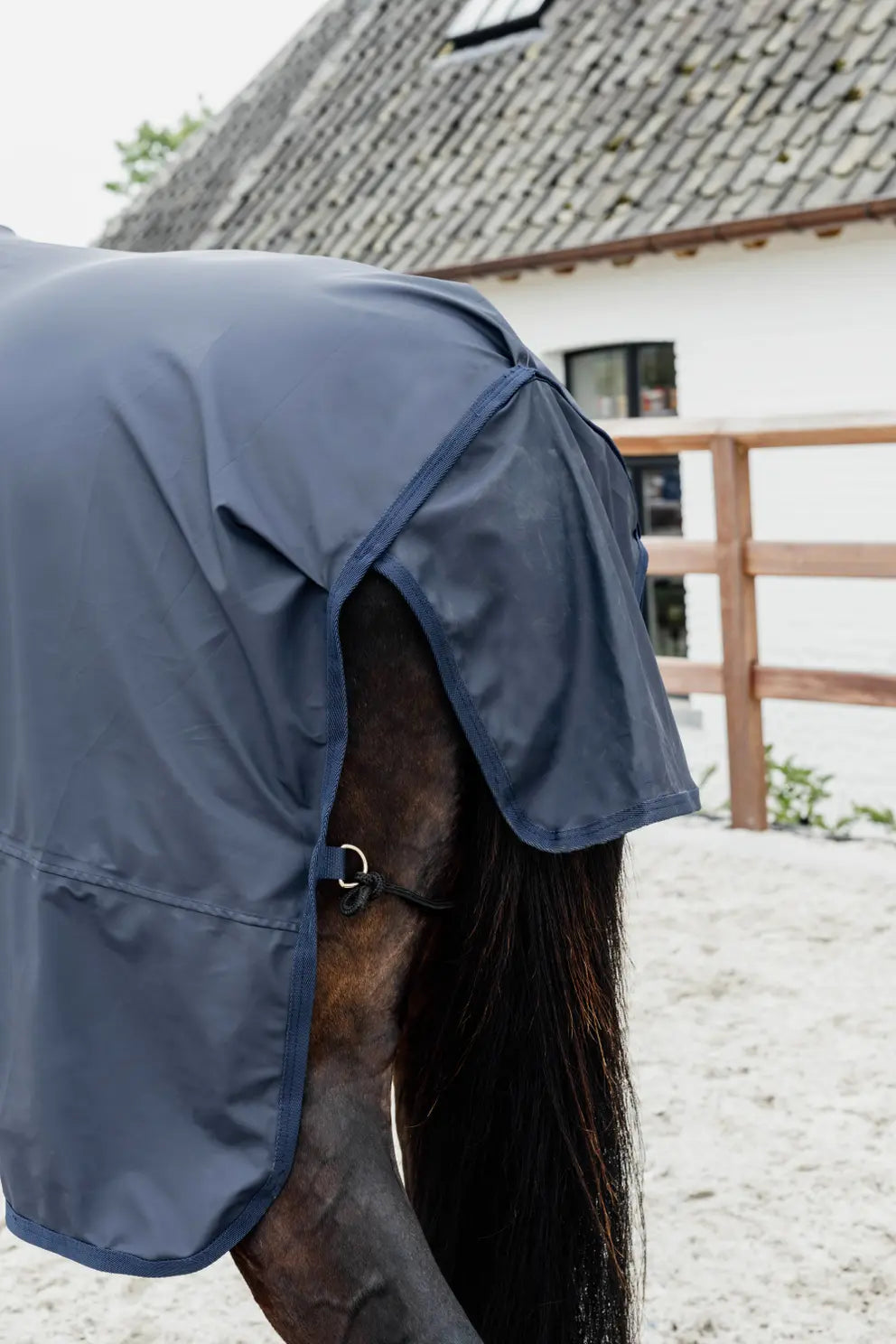 Horse Raincoat HURRICANE with stirrups holes | Navy