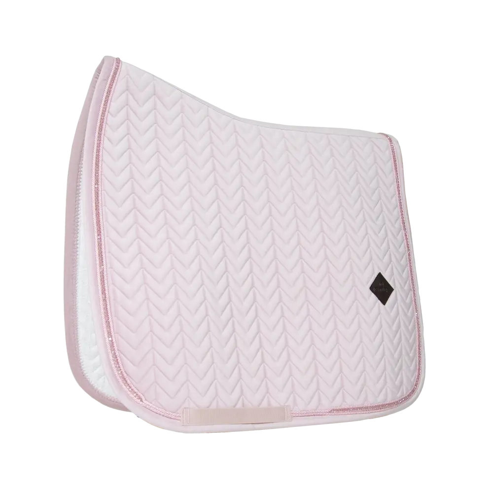 Velvet PEARLS Dressage Saddle Pad | Soft Rose