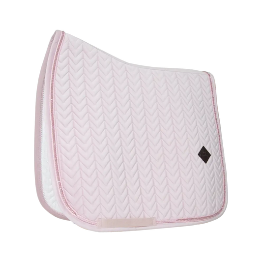Velvet PEARLS Dressage Saddle Pad | Soft Rose