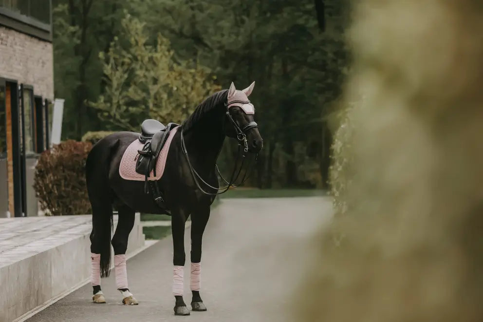 Velvet PEARLS Dressage Saddle Pad | Soft Rose