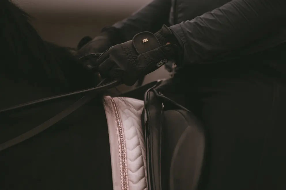 Velvet PEARLS Dressage Saddle Pad | Soft Rose