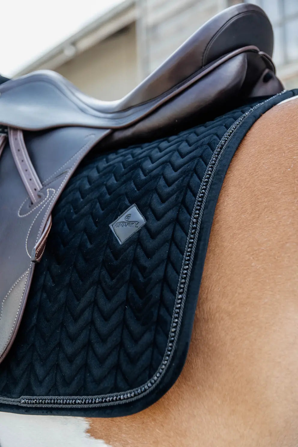 Velvet PEARLS Dressage Saddle Pad | Black