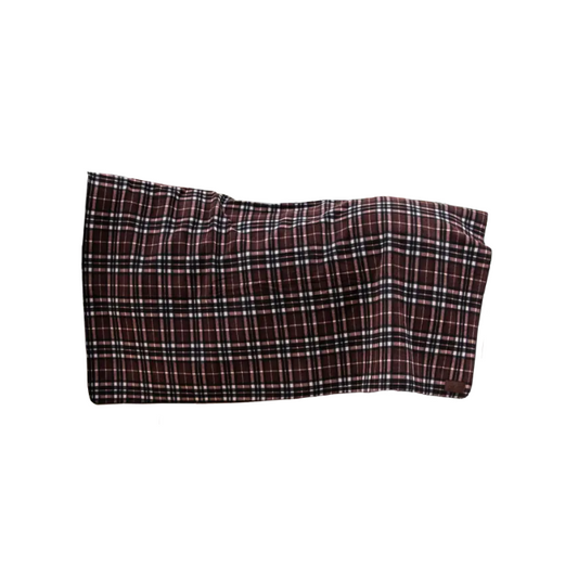 Heavy Fleece Rug Square | Check Printing Brown