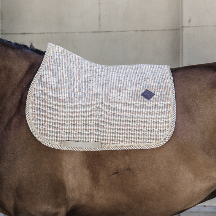 Pied-de-Poule Jumping Saddle Pads | Beige