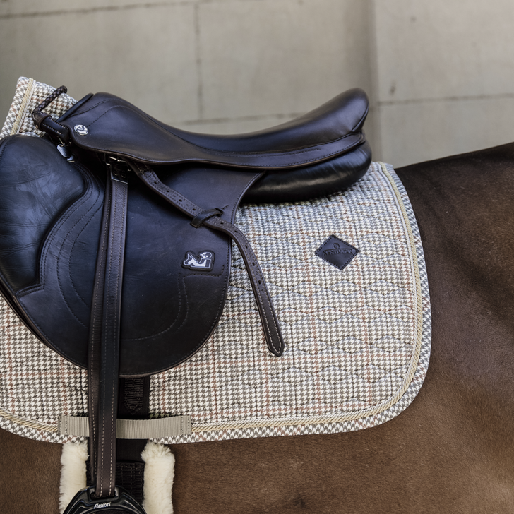 Pied-de-Poule Jumping Saddle Pads | Beige