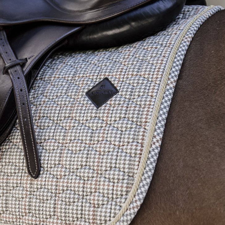 Pied-de-Poule Jumping Saddle Pads | Beige