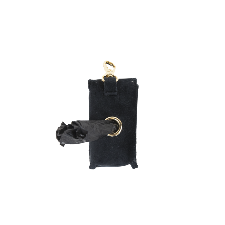 Square Poop Bag Velvet | Black
