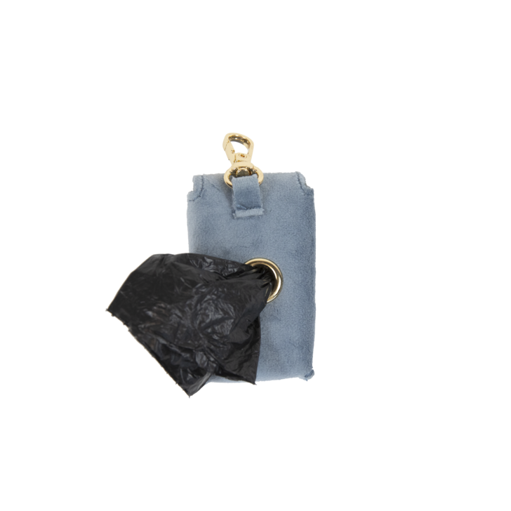 Square Poop Bag Velvet | Light Blue