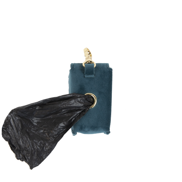 Square Poop Bag Velvet | Emerald