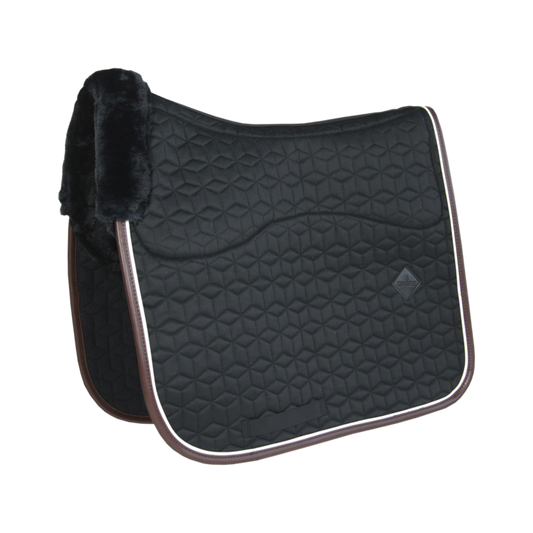Skin Friendly Dressage Saddle Pad - Star Quilting | Black