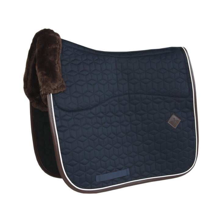 Skin Friendly Dressage Saddle Pad - Star Quilting | Navy