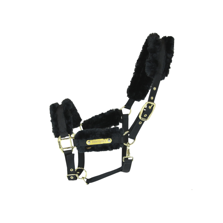 Nylon Sheepskin Halter | Black