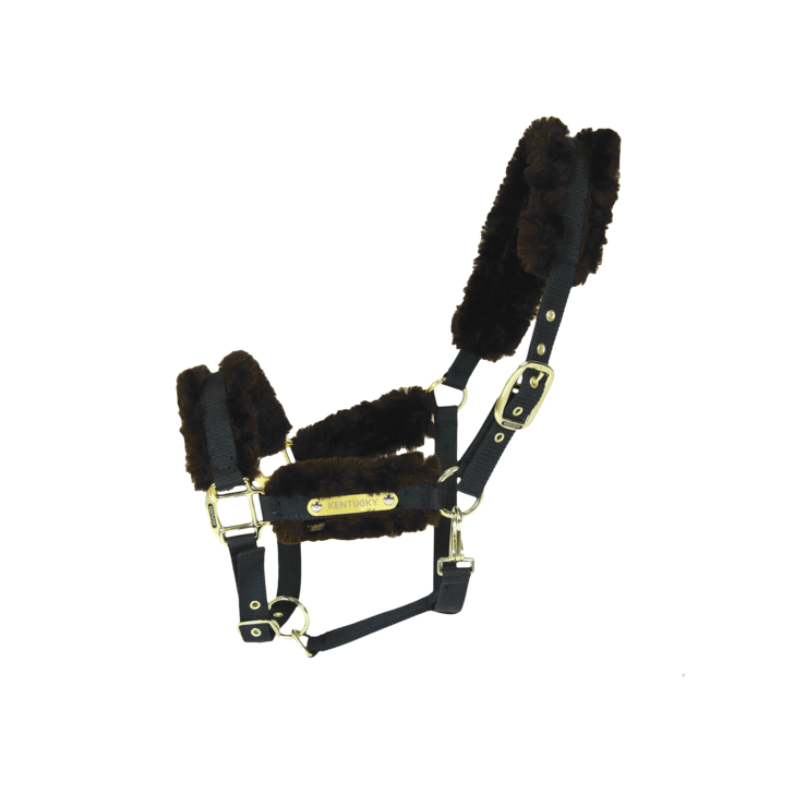 Nylon Sheepskin Halter | Brown