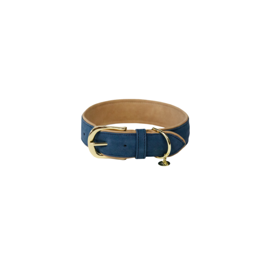 Collier pour chien en cuir vegan souple | Bleu