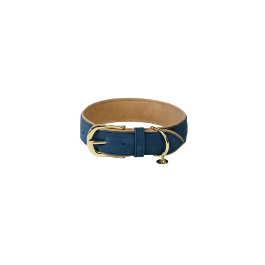 Collier pour chien en cuir vegan souple | Bleu