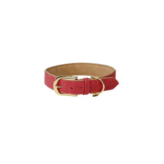 Collier pour chien en cuir vegan souple | Rouge