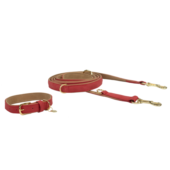 Laisse pour chien en cuir vegan | Rouge