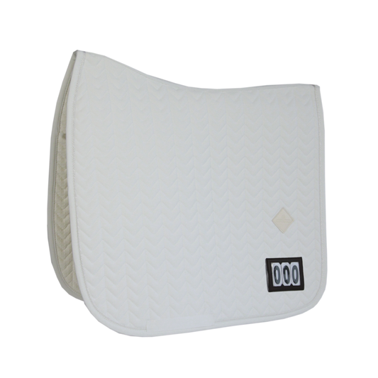 Fishbone Competition Dressage Saddle Pad | White