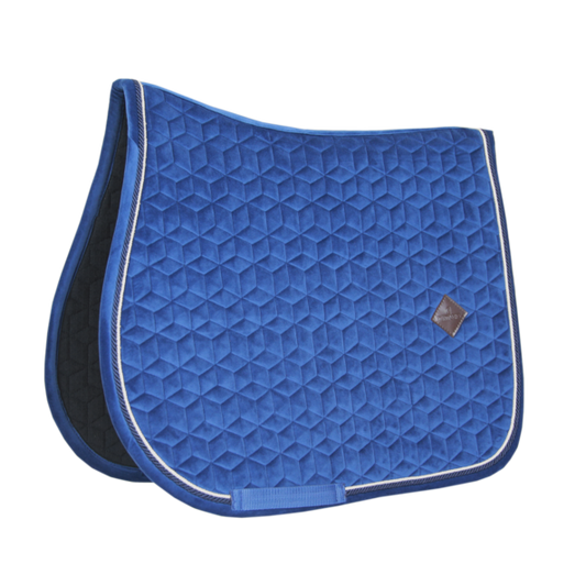 Basic Velvet Jumping Saddle Pad | Navy