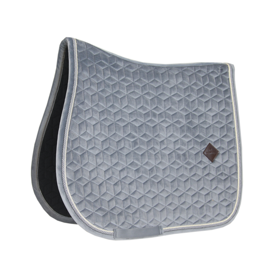 Basic Velvet Jumping Saddle Pad | Grey