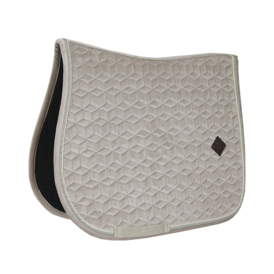 Basic Velvet Jumping Saddle Pad | Beige