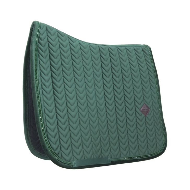 Velvet PEARLS Dressage Saddle Pad | Pine Green