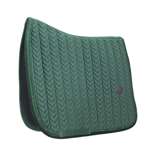 Velvet PEARLS Dressage Saddle Pad | Pine Green