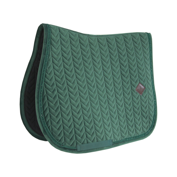 Velvet PEARLS Jumping Saddle Pad | Pine Green