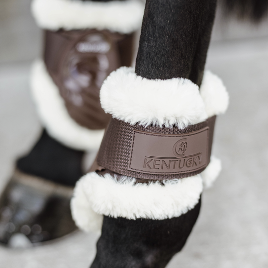 Vegan Sheepskin Young Horse Fetlock Boots | Brown