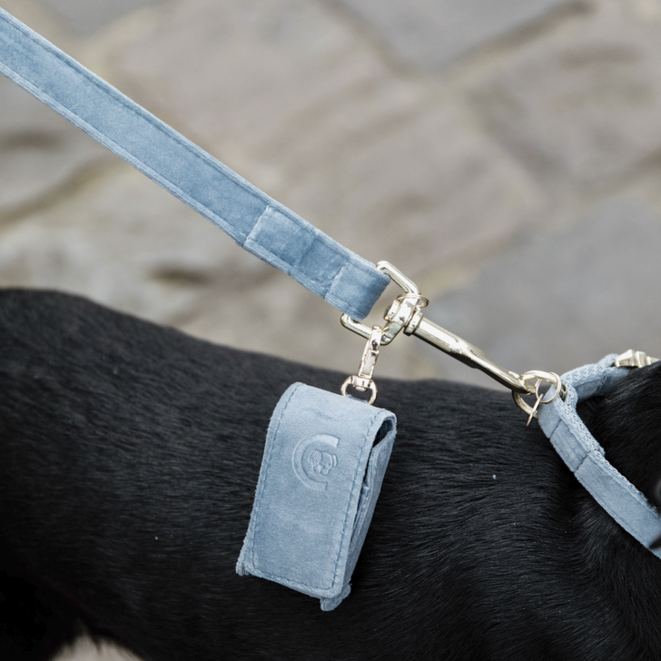 Square Poop Bag Velvet | Light Blue
