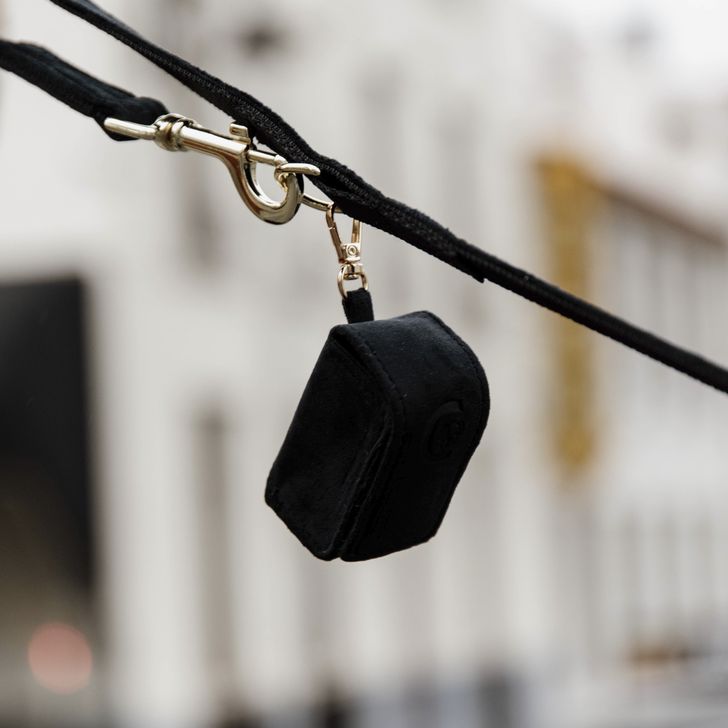 Square Poop Bag Velvet | Black