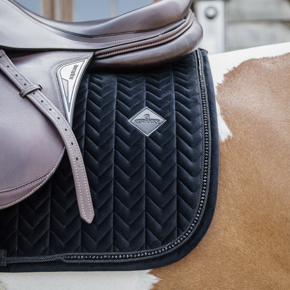 Velvet PEARLS Jumping Saddle Pad | Black