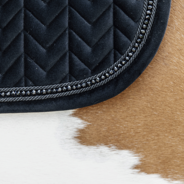 Velvet PEARLS Jumping Saddle Pad | Black