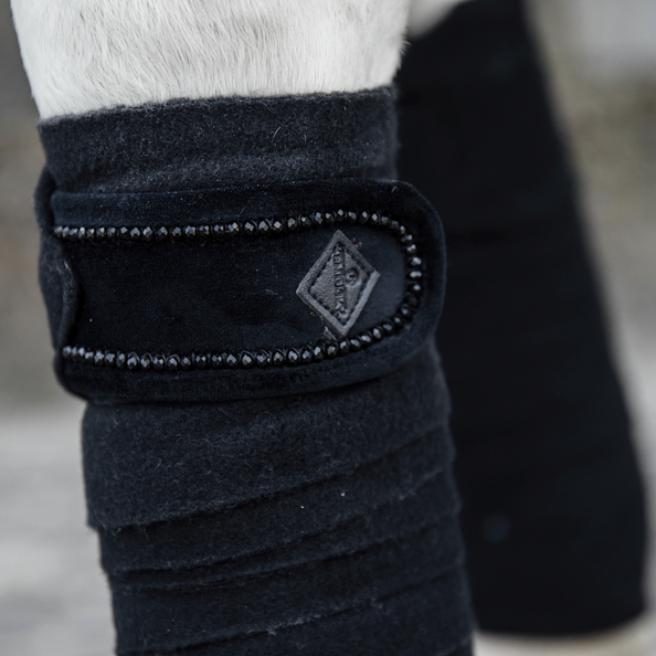 Velvet PEARLS Polar Fleece Bandages | Black
