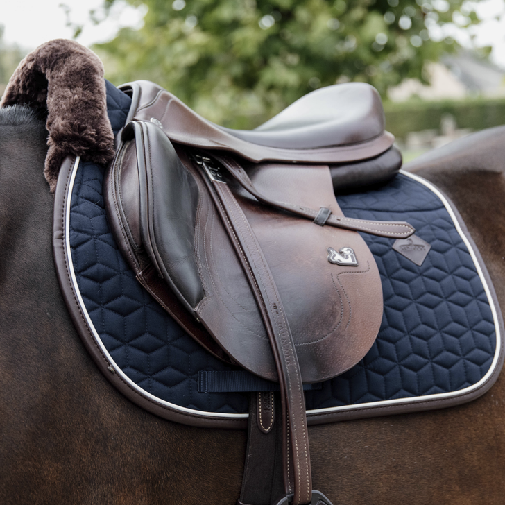 Skin Friendly Jumping Saddle Pad - Star Quilting | Navy