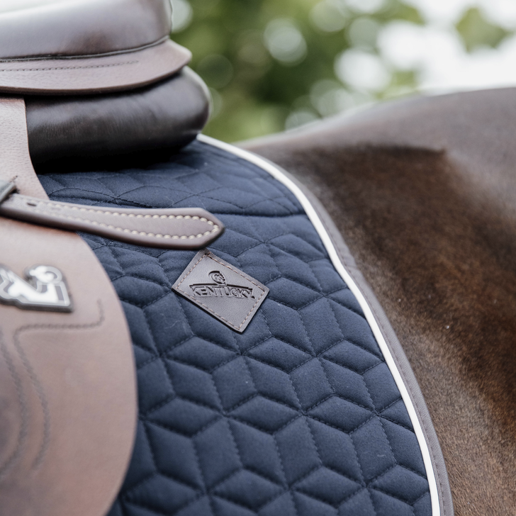 Skin Friendly Jumping Saddle Pad - Star Quilting | Navy