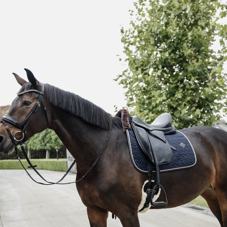 Skin Friendly Dressage Saddle Pad - Star Quilting | Navy