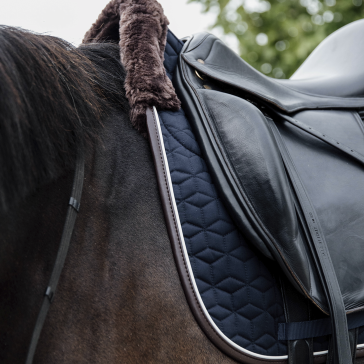 Skin Friendly Dressage Saddle Pad - Star Quilting | Navy
