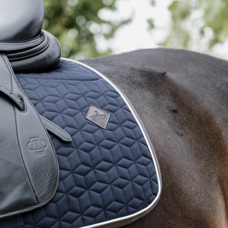 Skin Friendly Dressage Saddle Pad - Star Quilting | Navy